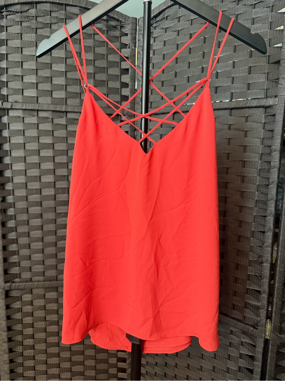 EXPRESS Red-Orange Blouse with Straps SMALL NEW